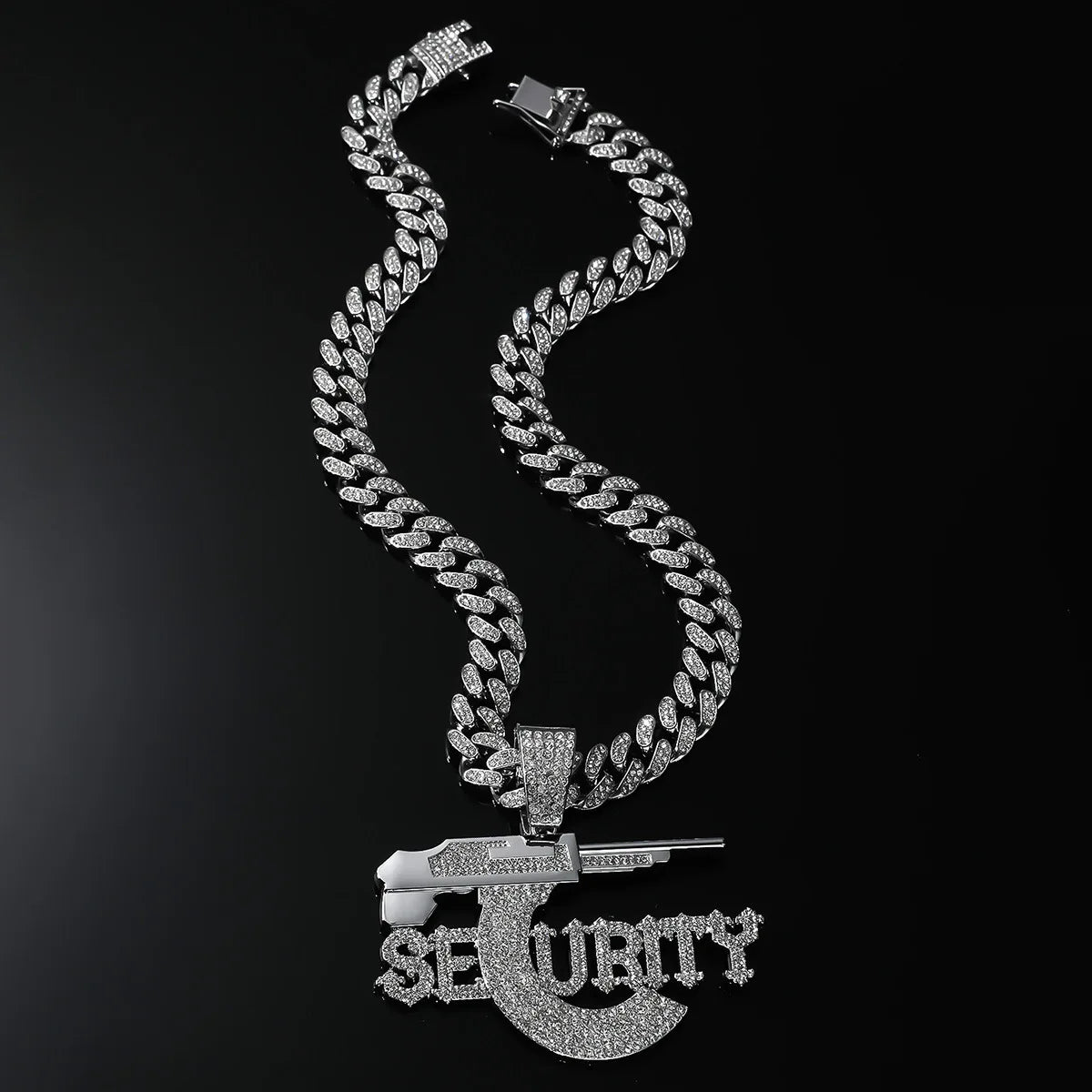 SECURITY Letters Pendant with Cuban Necklace HipHop Fashion