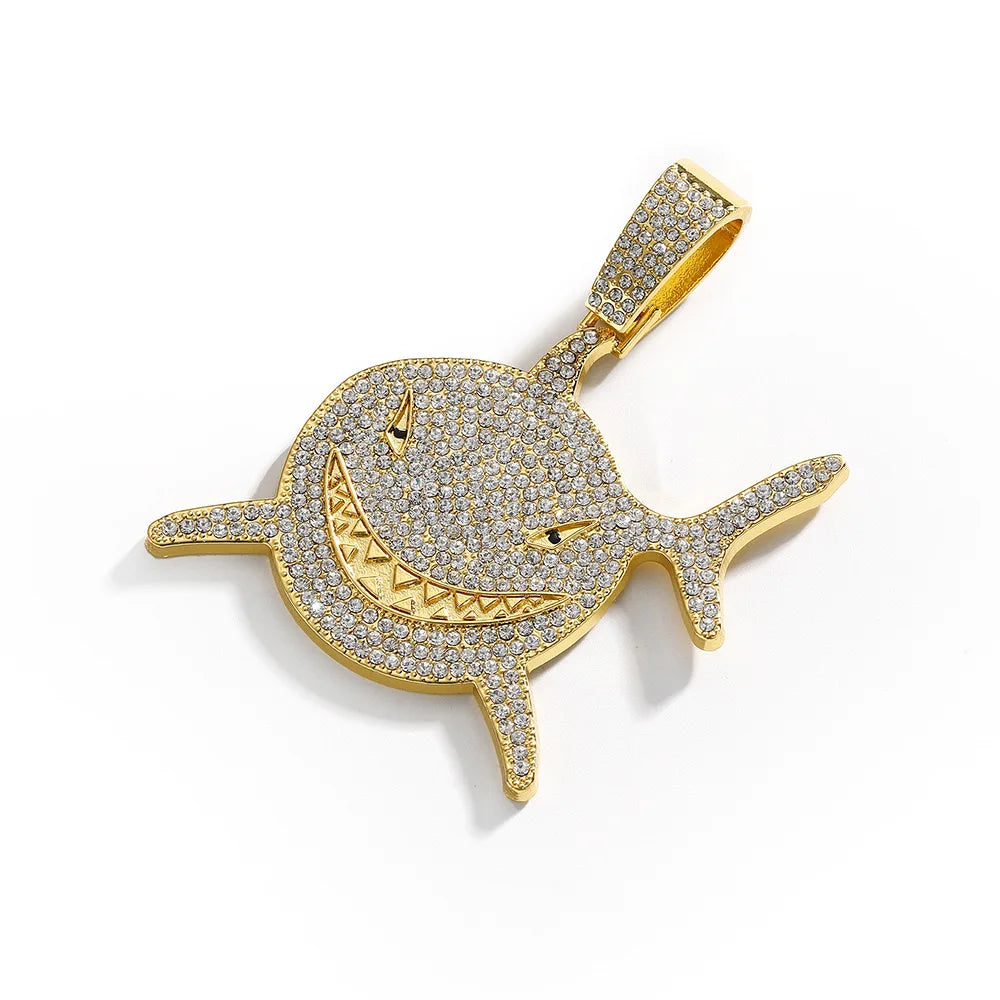 Big Shark Pendant with Cuban Necklace Hiphop Street Fashion