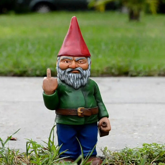 Naughty Garden Gnome Funny Middle Finger