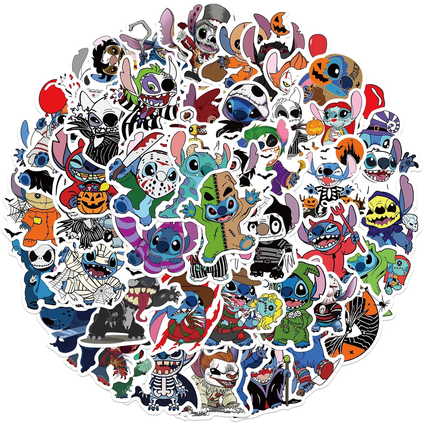 50Pcs Horror Character Animation Theme Stickers