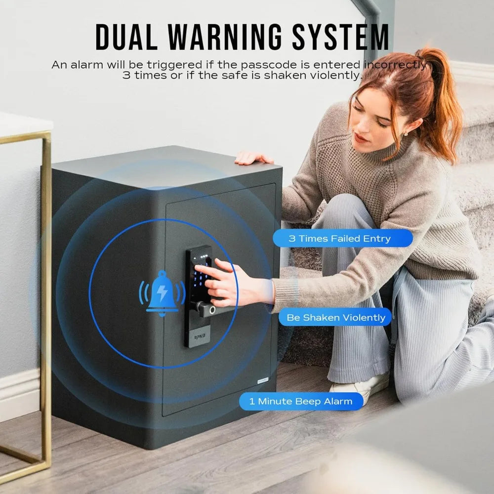 Deluxe Home Safe and Lock, Smart Touch Screen Biometric Fingerprint Security Safe with Voice Prompt