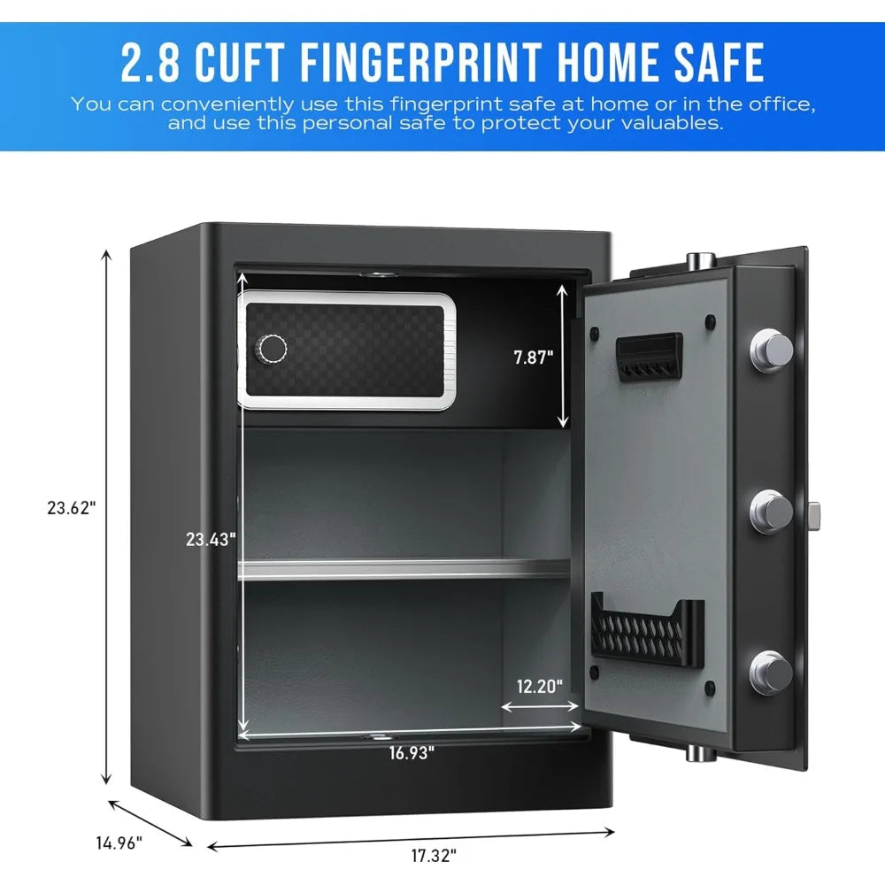 Deluxe Home Safe and Lock, Smart Touch Screen Biometric Fingerprint Security Safe with Voice Prompt