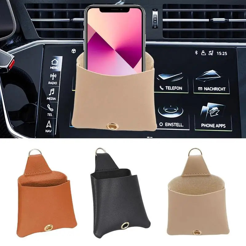 Car Air Vent Storage Bag Phone Storage Organizer Lightweight Hangable Storage Bag Auto
