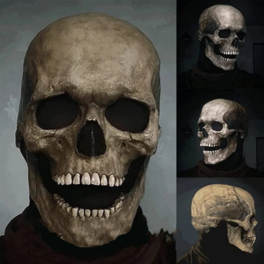 Halloween Mask Full Head Skull Mask Moveable Mouth