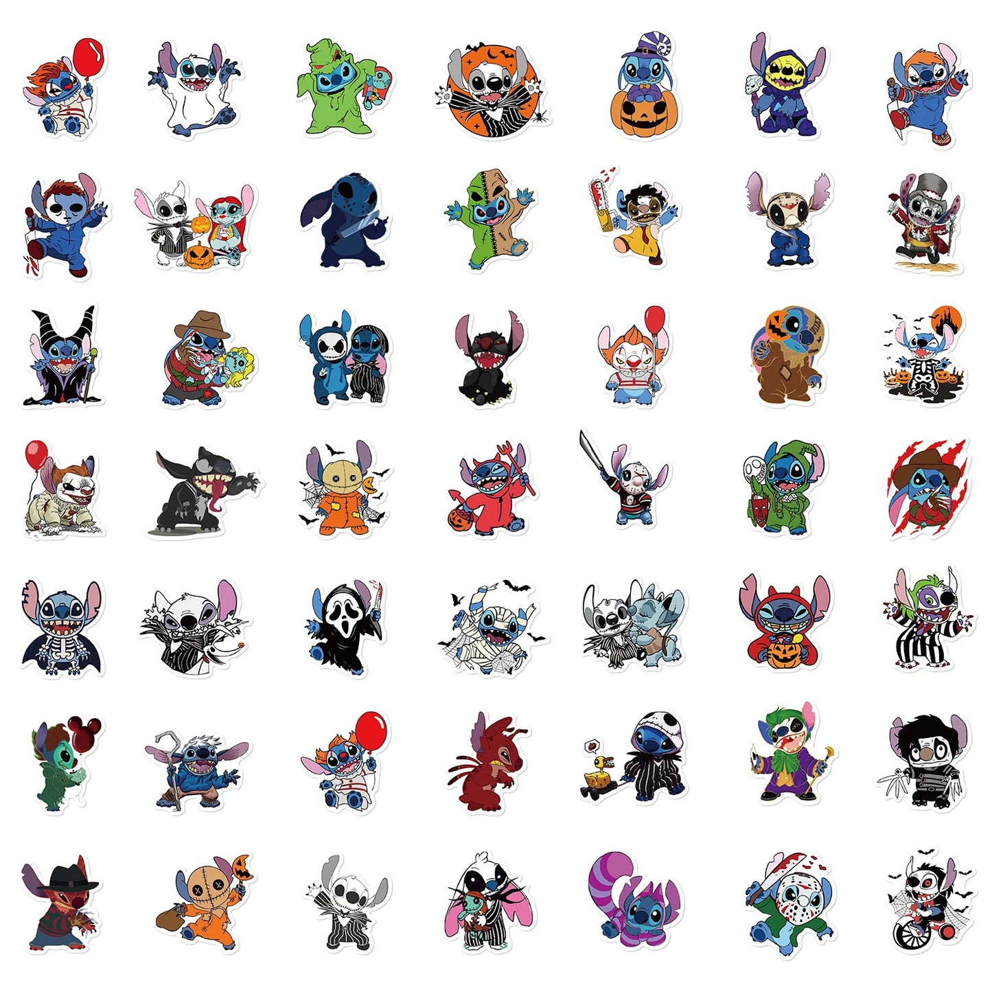 50Pcs Horror Character Animation Theme Stickers