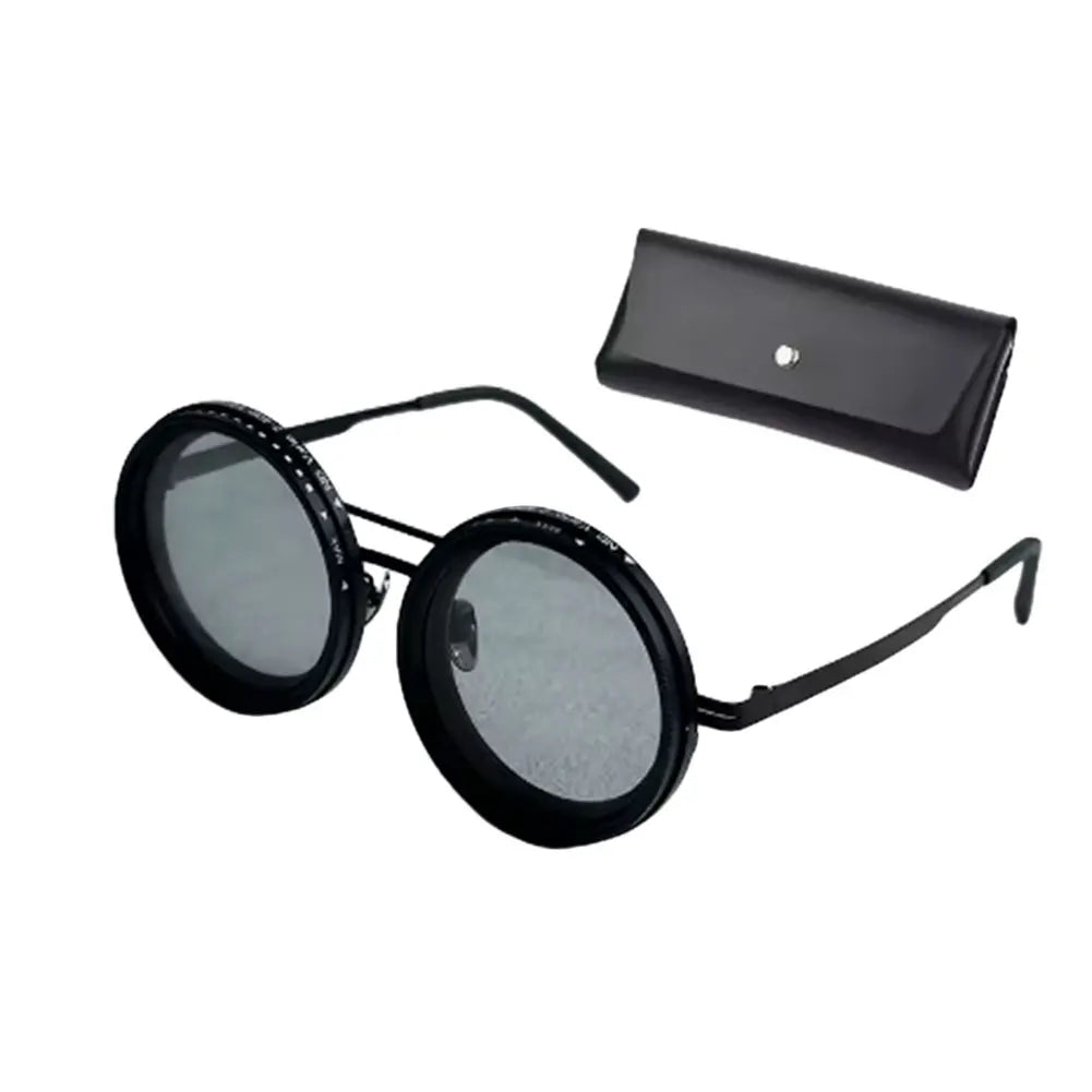 ND9 adjustable dimming Retro Punk round men's outdoor fishing UV400 polarized driving sunglasses